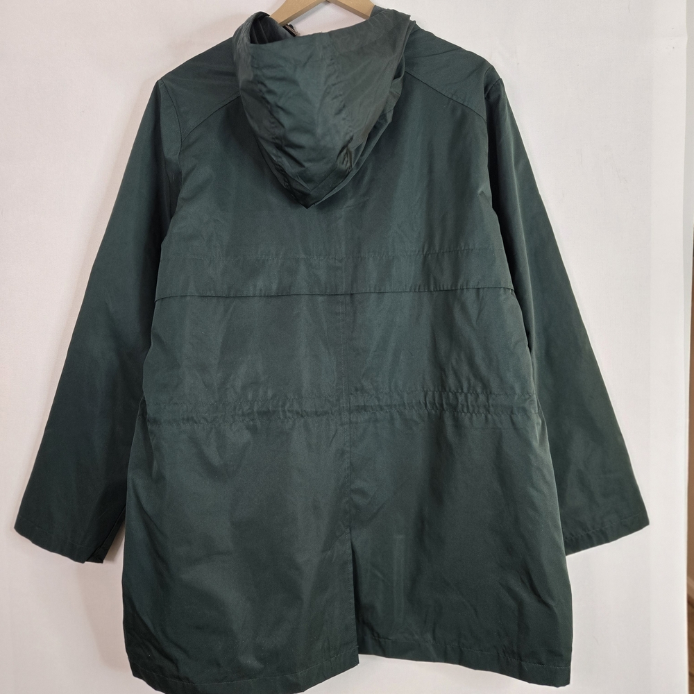 TIME and TRUE Women's Size XL Green Hooded Rain/Trench Jacket - Picture 7 of 13